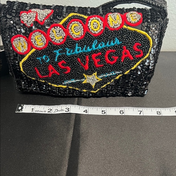 From India To You | Sequin & Beaded “To Fabulous Las Vegas” Shoulder Bag ✨🖤 - Picture 12 of 14